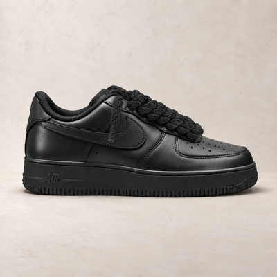 Nike Air Force 1 Low 07 Black - Rope Laces - Black