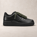 Nike Air Force 1 Low 07 Black - Rope Laces - Olive