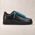 Nike Air Force 1 Low 07 Black - Rope Laces - Tyrkysová