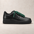 Nike Air Force 1 Low 07 Black - Rope Laces - Zelená lesklá