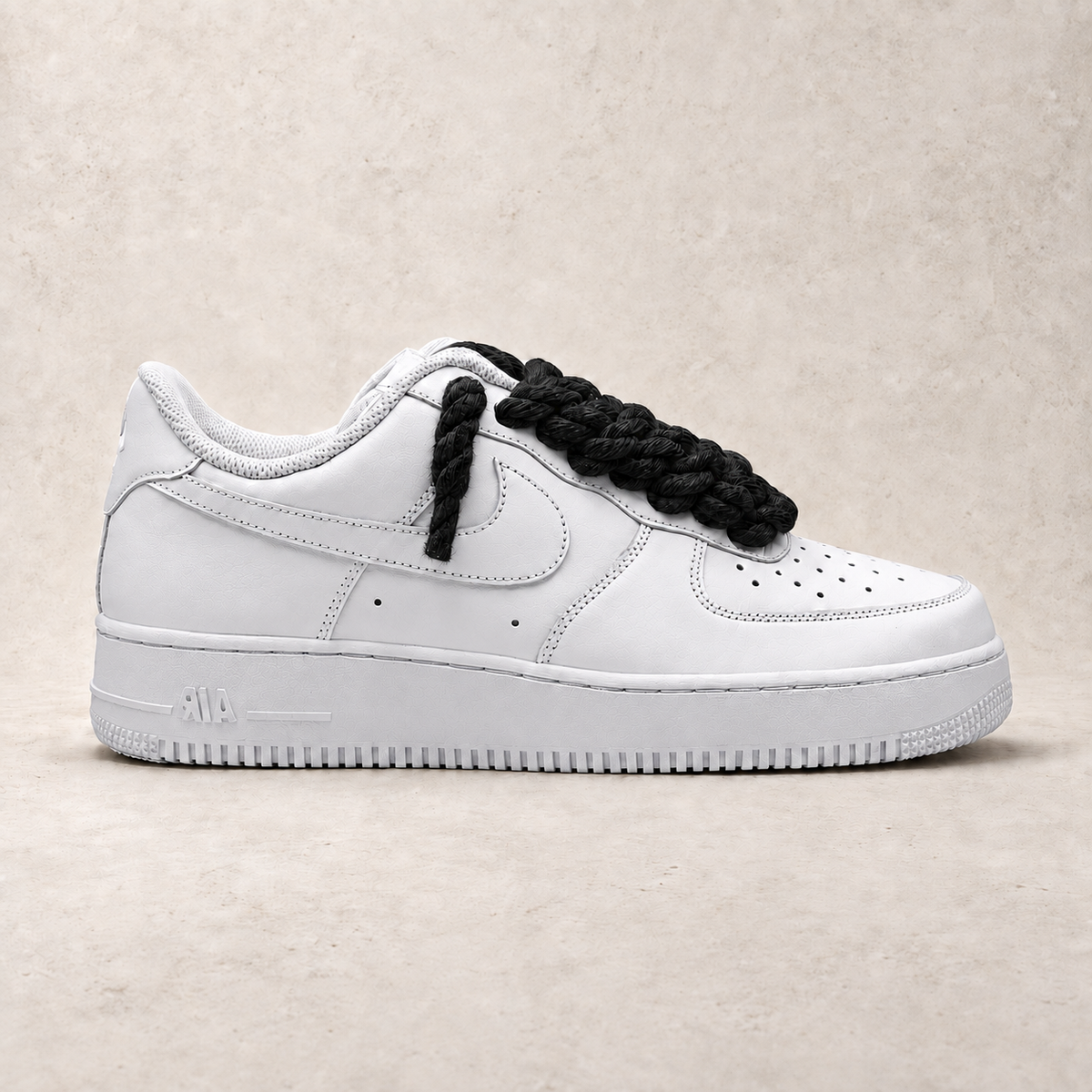Nike Air Force 1 Low White 07 Rope Laces - Black