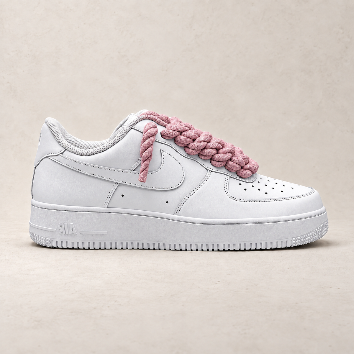 Nike Air Force 1 Low White 07 Rope Laces - Pink