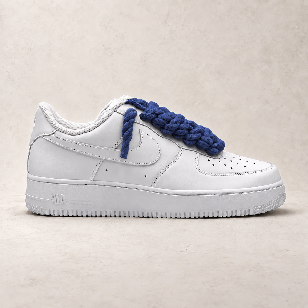 Nike Air Force 1 Low White 07 Rope Laces - Navy Blue