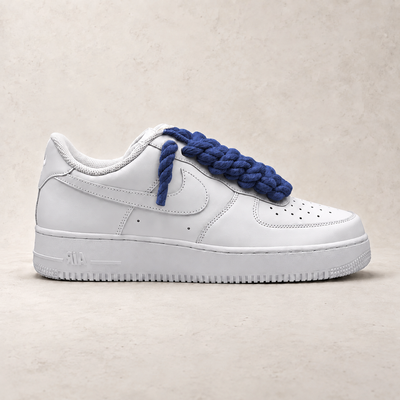 Nike Air Force 1 Low White 07 Rope Laces - Navy Blue