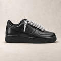 Nike Air Force 1 Low 07 Black - Rope Laces - Pure White