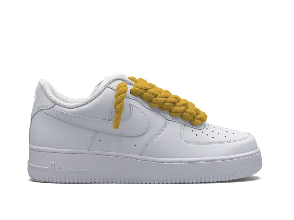Nike Air Force 1 Low White 07 Rope Laces - Mustard