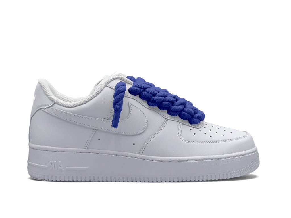 Nike Air Force 1 Low White 07 Rope Laces - Navy Blue