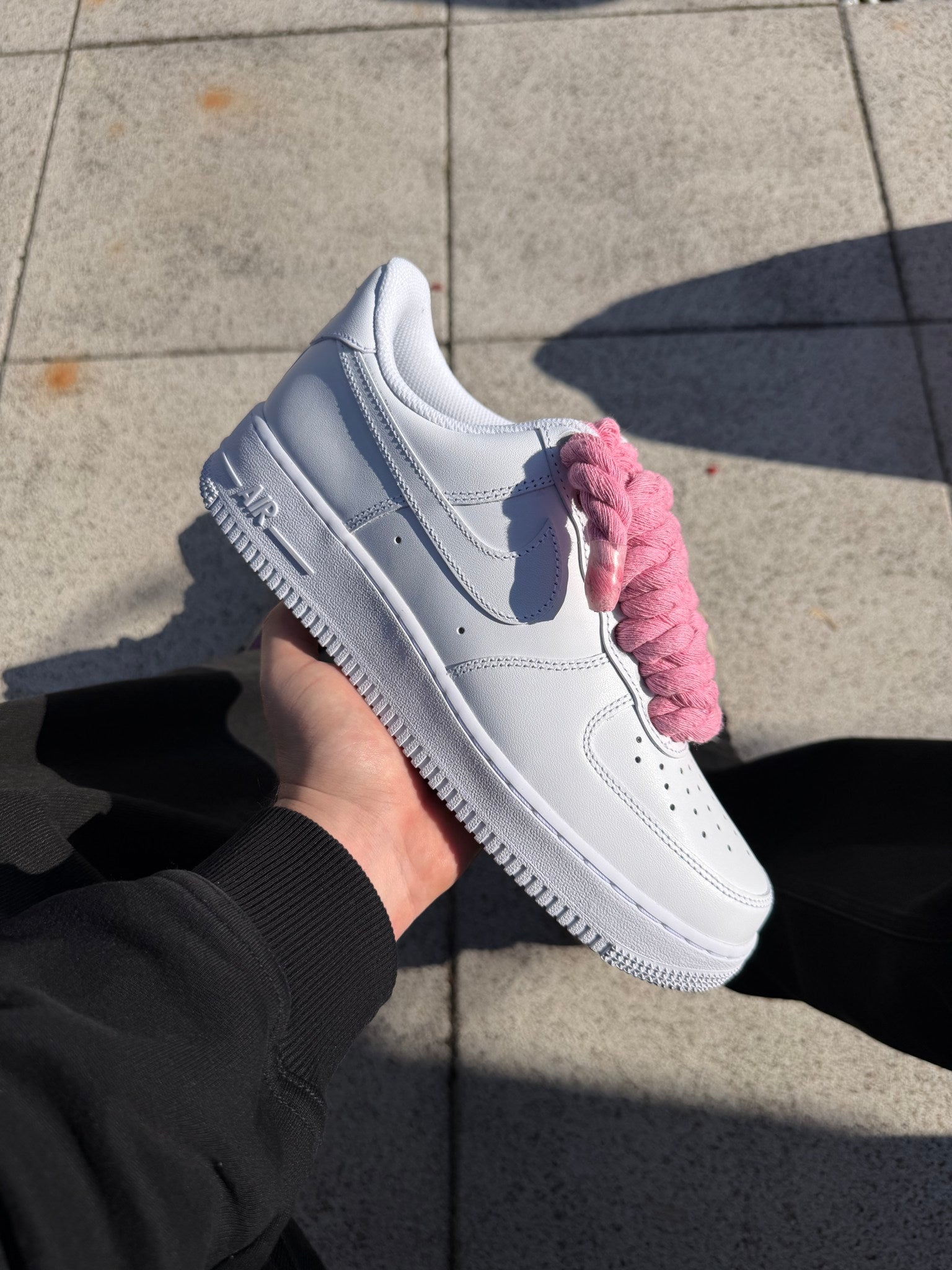Nike Air Force 1 Low White 07 Rope Laces - Pink
