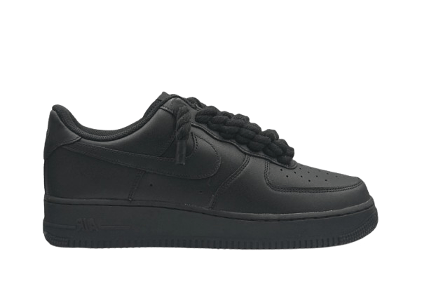 Nike Air Force 1 Low 07 Black - Rope Laces - Black