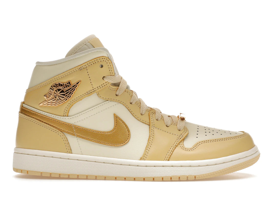 Jordan 1 Mid SE Pale Vanilla Metallic Gold (Women's)