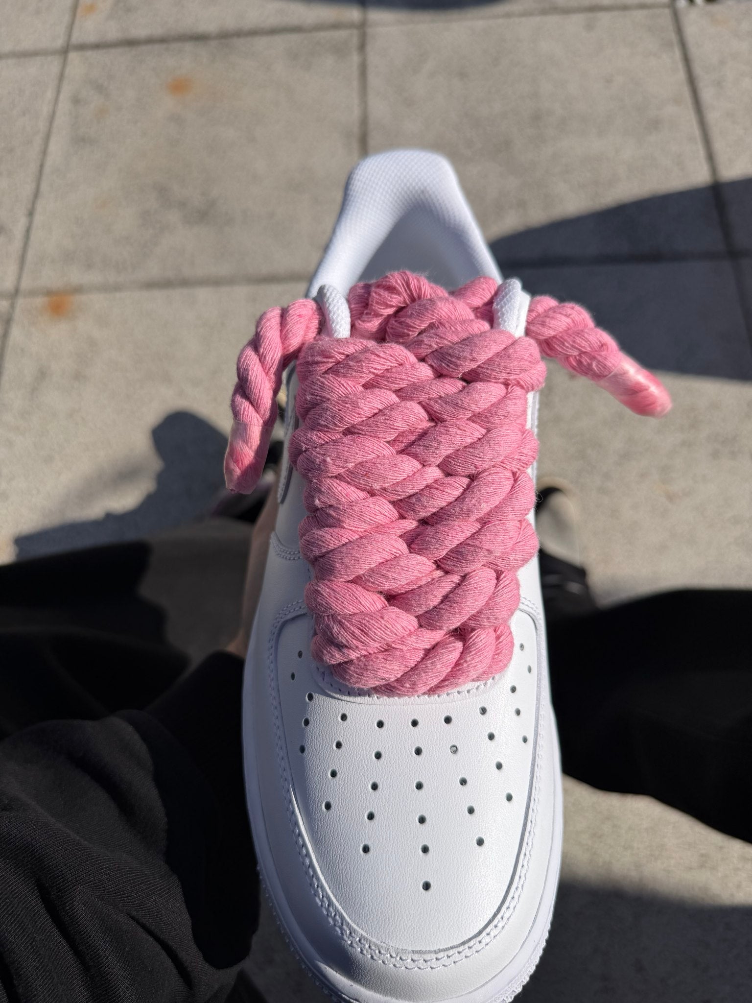 Nike Air Force 1 Low White 07 Rope Laces - Pink