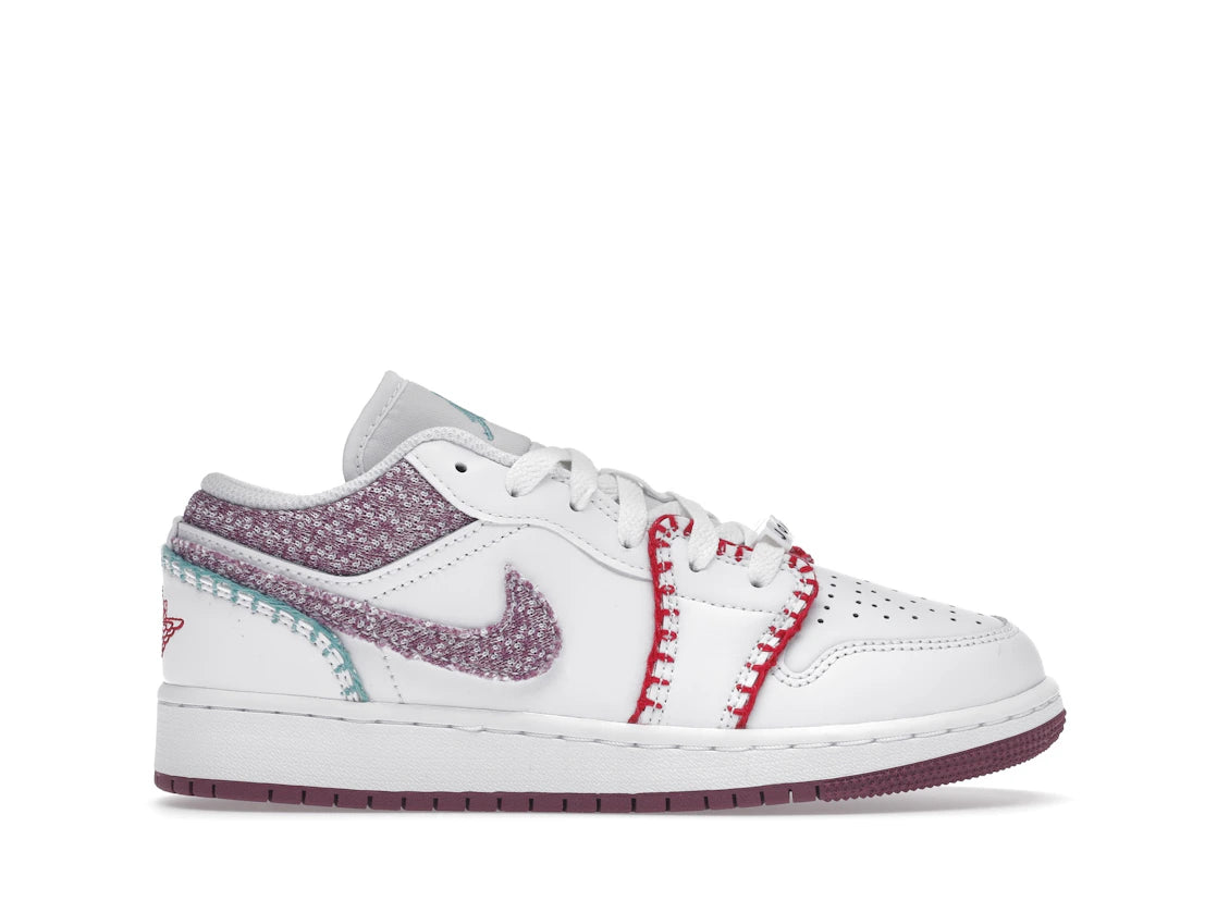 Jordan 1 Low White Light Bordeaux (GS)
