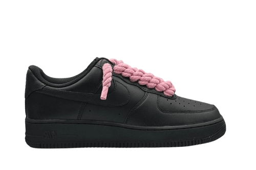 Nike Air Force 1 Low 07 Black - Rope Laces - Pink