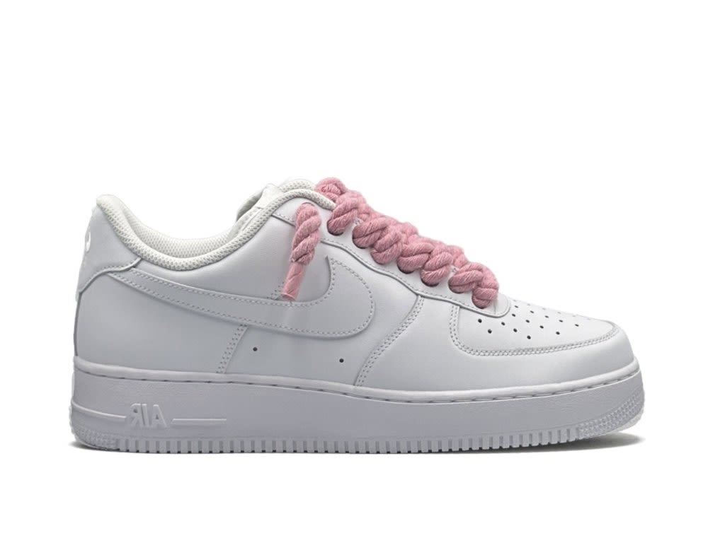 Nike Air Force 1 Low White 07 Rope Laces - Pink